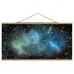 Bilderwelten Tableau déco Carte des étoiles - 50 x 25 cm