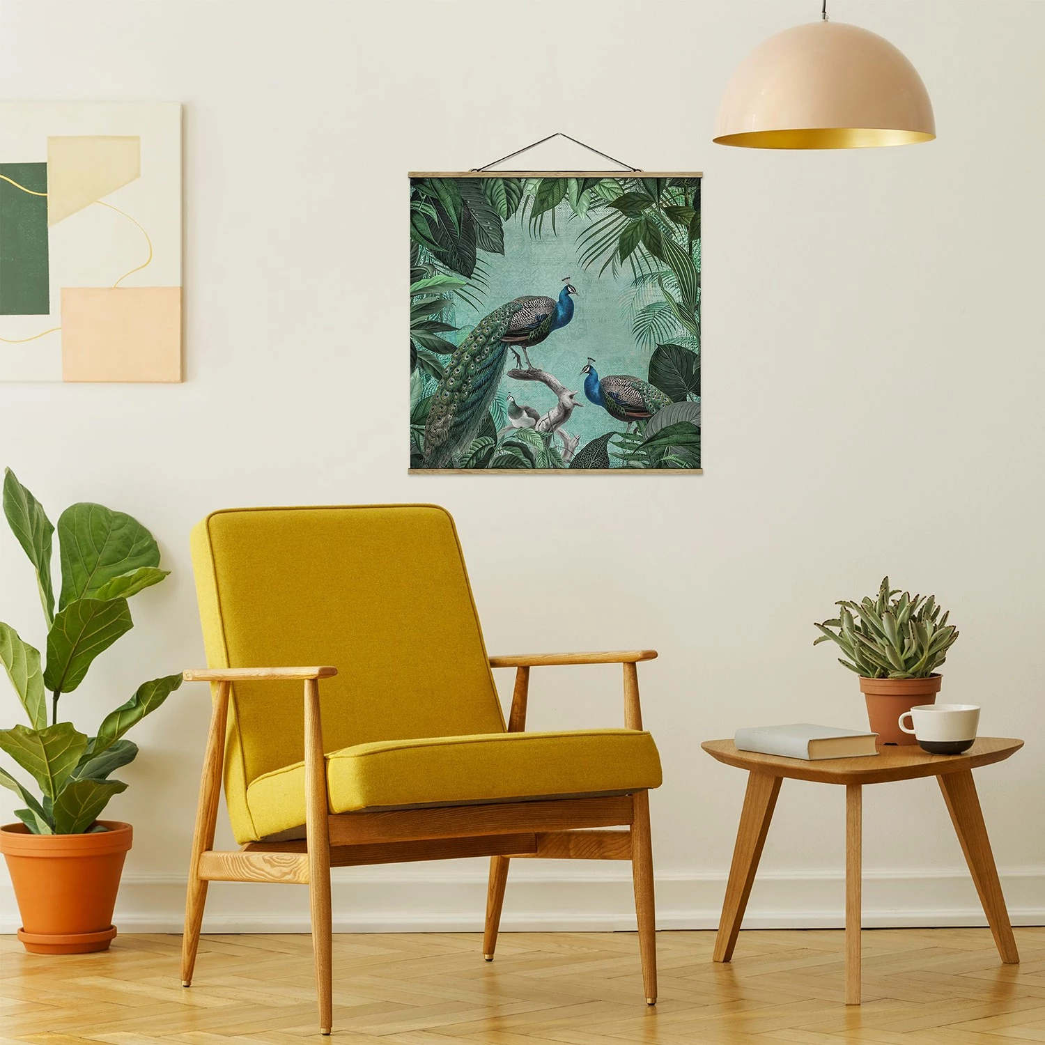 Bilderwelten Tableau déco Shabby Chic Paon I - 50 x 50 cm – Image 3