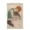 Bilderwelten Tableau déco Egon Schiele Femme assise - 80 x 120 cm