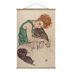Bilderwelten Tableau déco Egon Schiele Femme assise - 80 x 120 cm