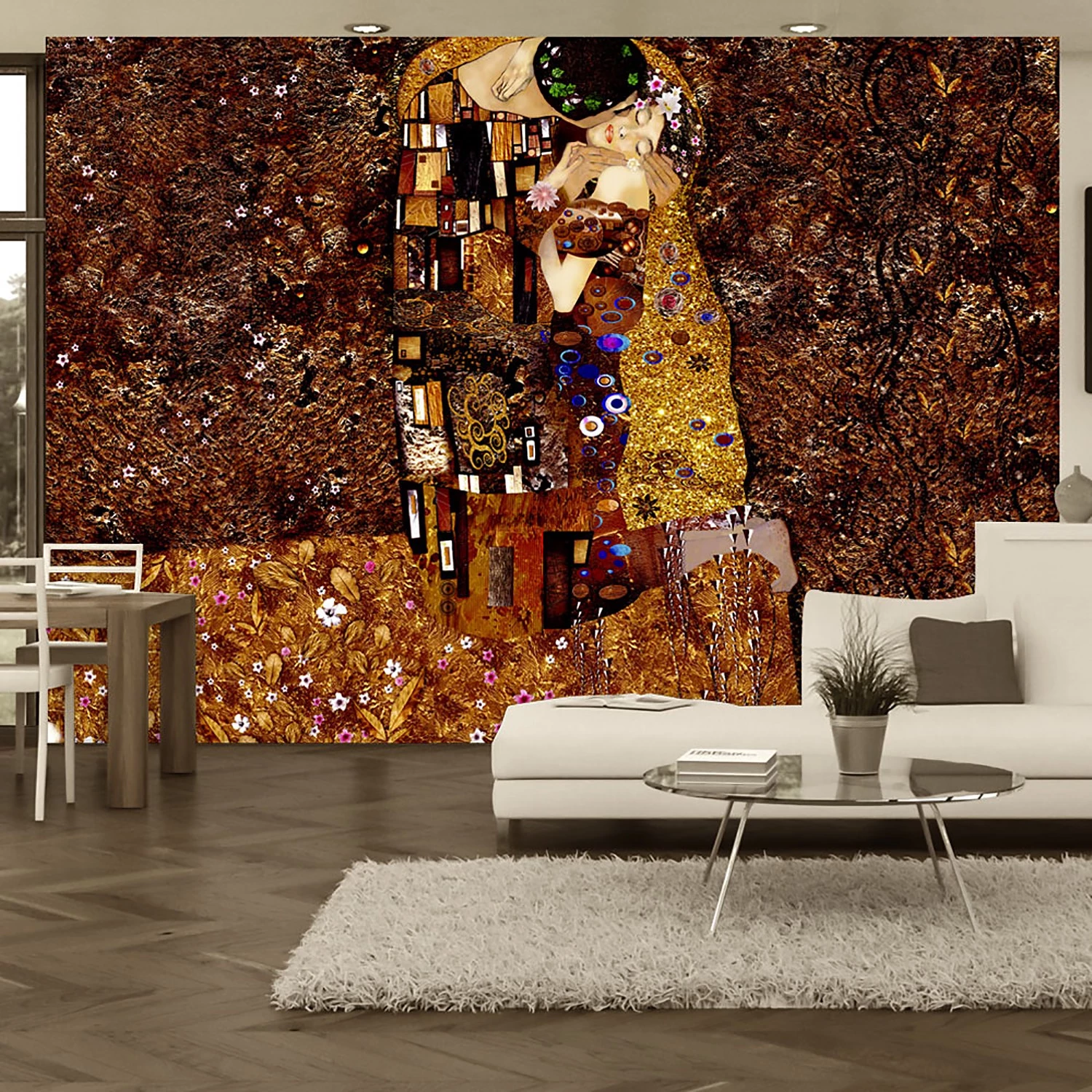 Artgeist Papier peint intissé Klimt Image of Love - Intissé - Multicolore - 200 x 140 cm – Image 2