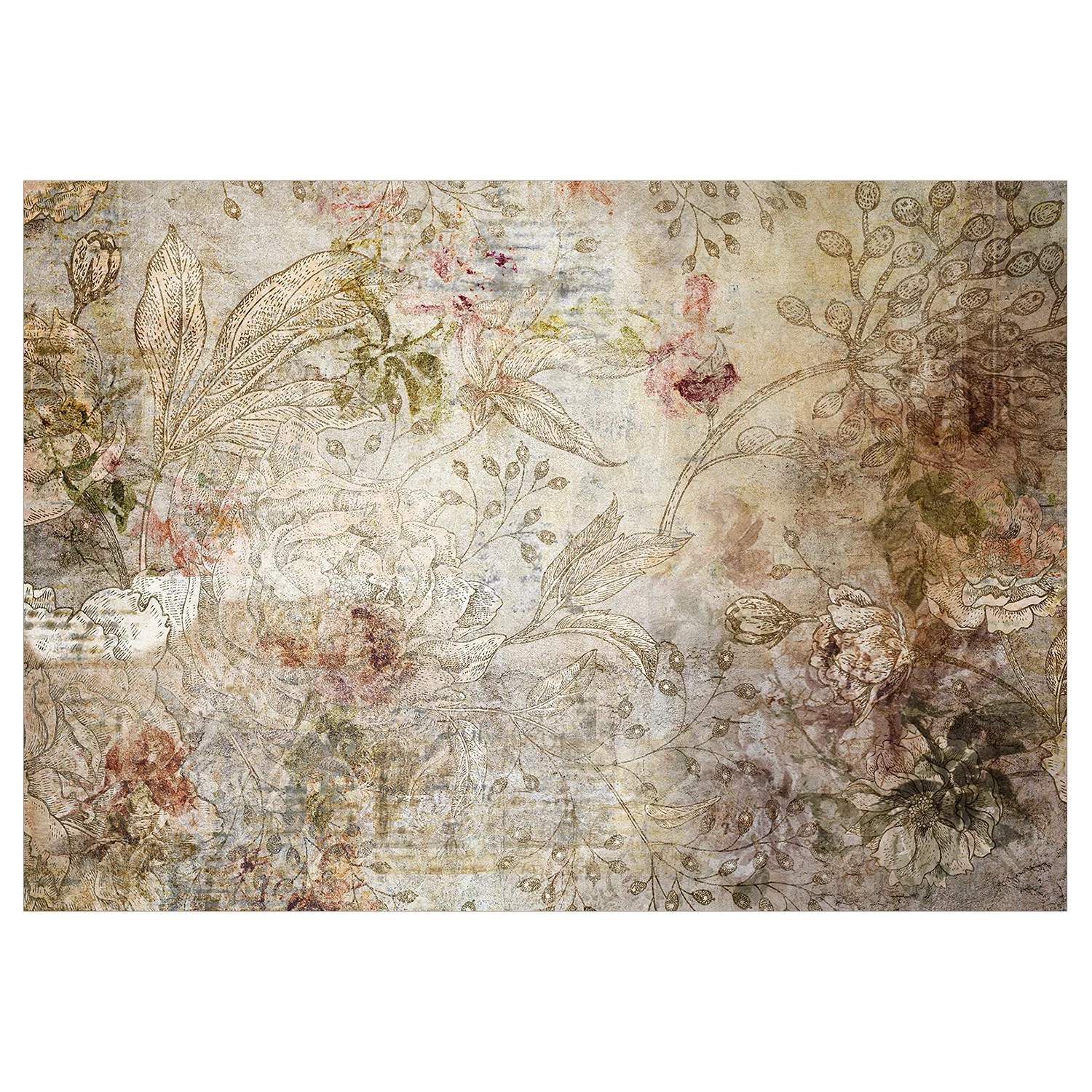 Artgeist Papier peint intissé Old Postcard - Intissé - Multicolore - 400 x 280 cm