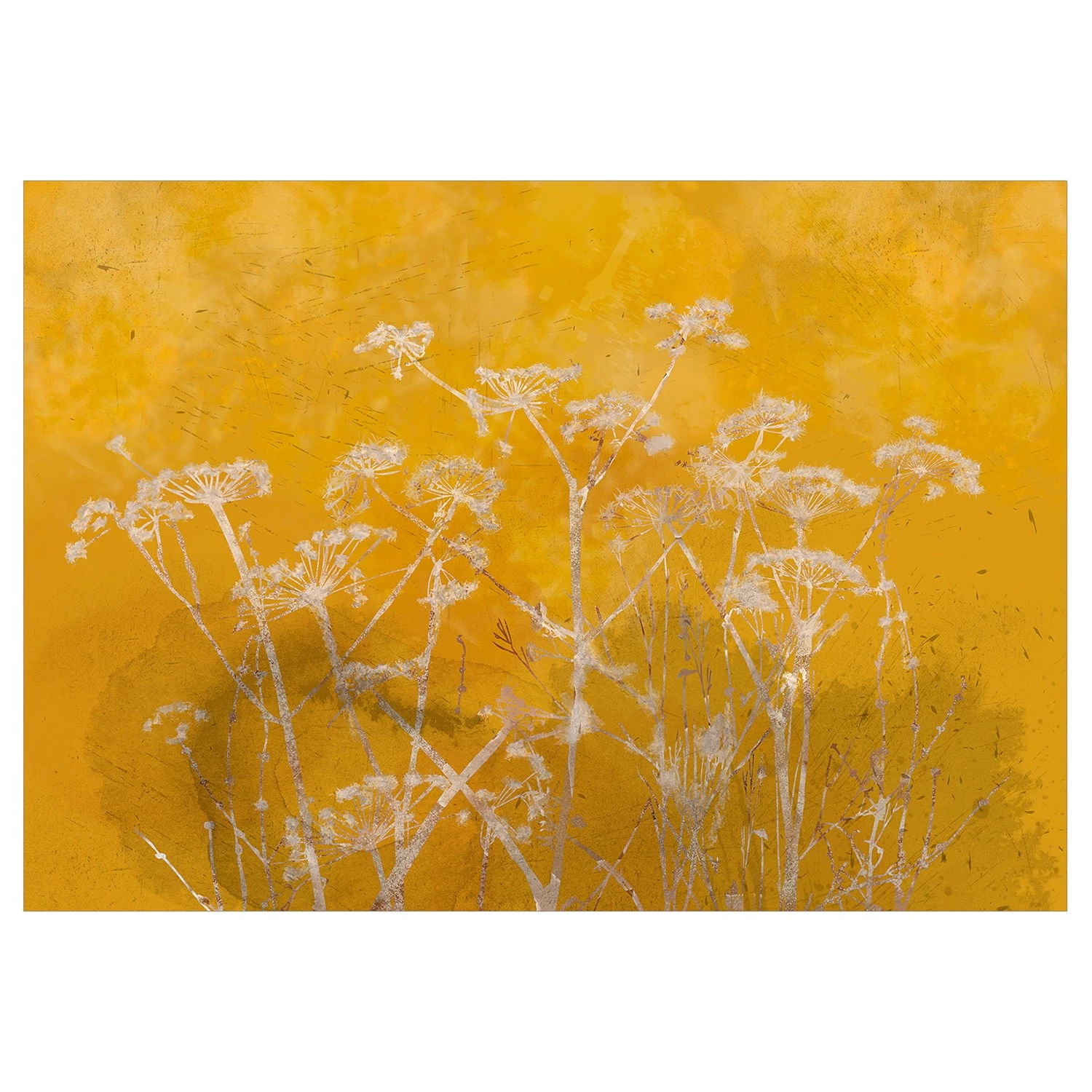 Artgeist Papier peint Meadow Bathed in the Sun - Intissé - Jaune - 400 x 280 cm