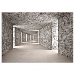 Artgeist Papier peint intissé Mysterious Tunnel - Intissé - Gris - 100 x 70 cm