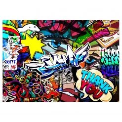 Artgeist Papier peint intissé Metropolia Language - Intissé - Multicolore - 400 x 280 cm