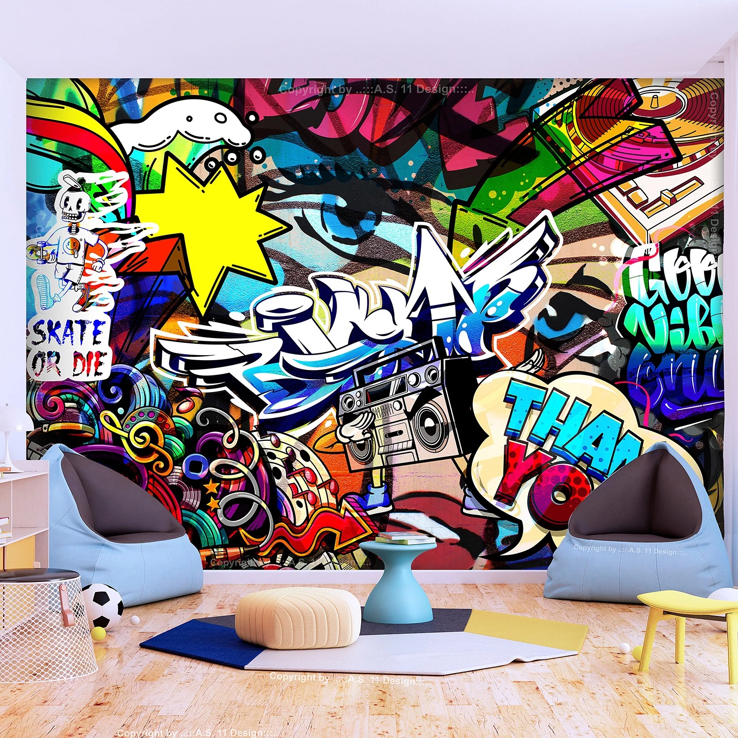 Artgeist Papier peint intissé Metropolia Language - Intissé - Multicolore - 400 x 280 cm – Image 2