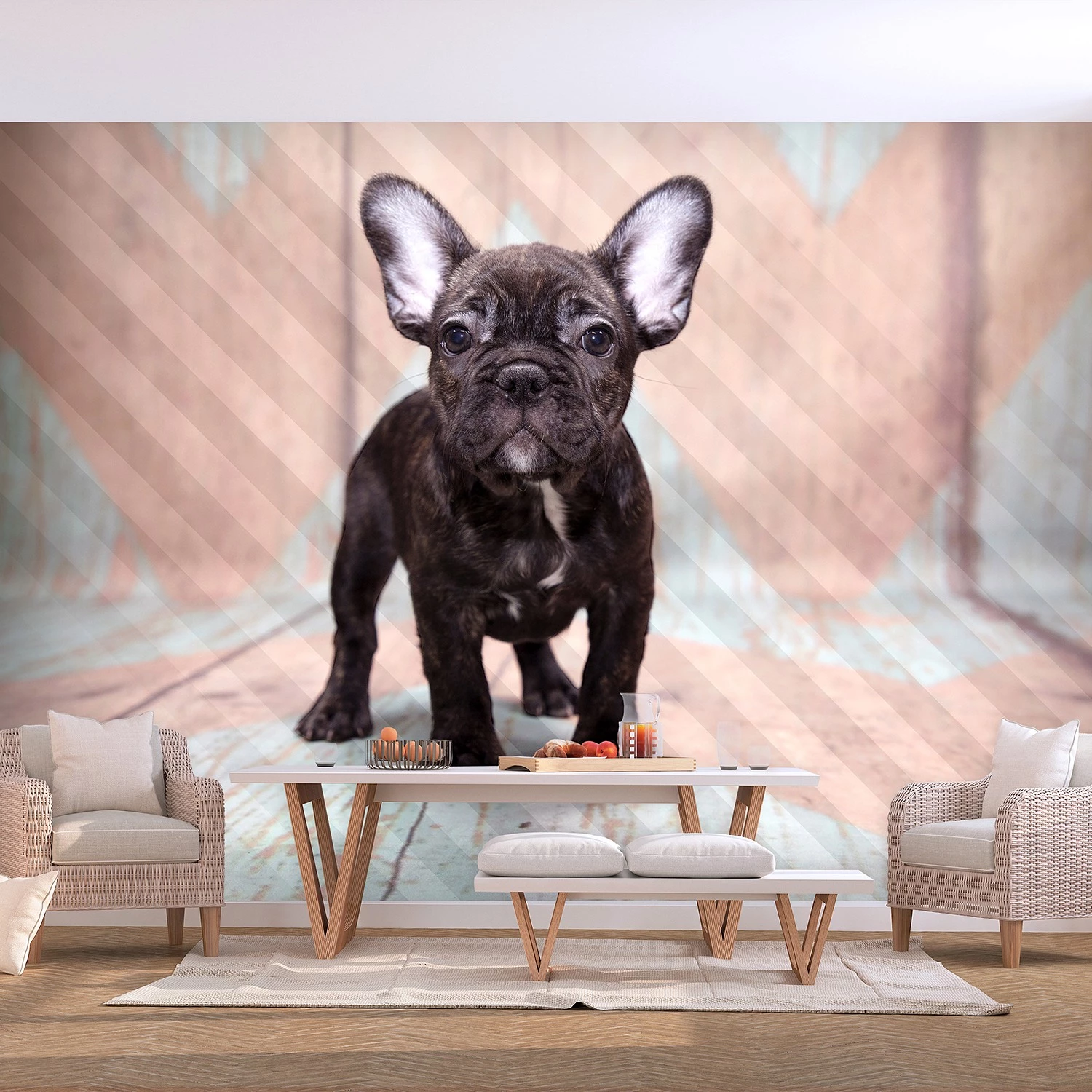 Artgeist Papier peint intissé French Bulldog - Intissé - Multicolore - 300 x 210 cm – Image 2