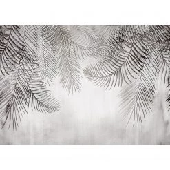 Artgeist Papier peint intissé Night Palm Trees - Intissé - Noir / Blanc - 400 x 280 cm