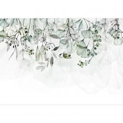 Artgeist Papier peint intissé Foggy Nature - Intissé - Vert - 400 x 280 cm