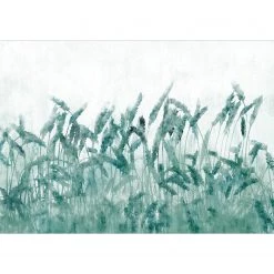 Artgeist Papier peint intissé Blue Ears of Wheat - Intissé - Bleu / Gris - 250 x 175 cm