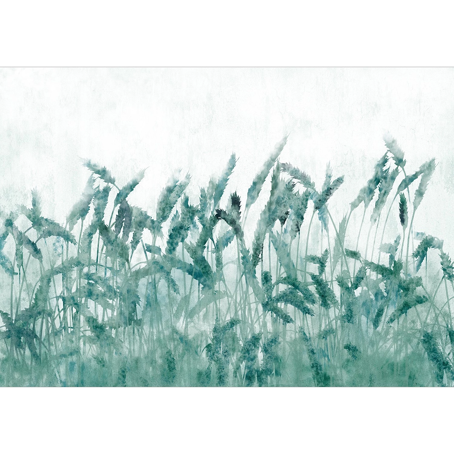 Artgeist Papier peint intissé Blue Ears of Wheat - Intissé - Bleu / Gris - 250 x 175 cm