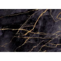 Artgeist Papier peint intissé Golden Paths - Intissé - Noir / Doré - 200 x 140 cm
