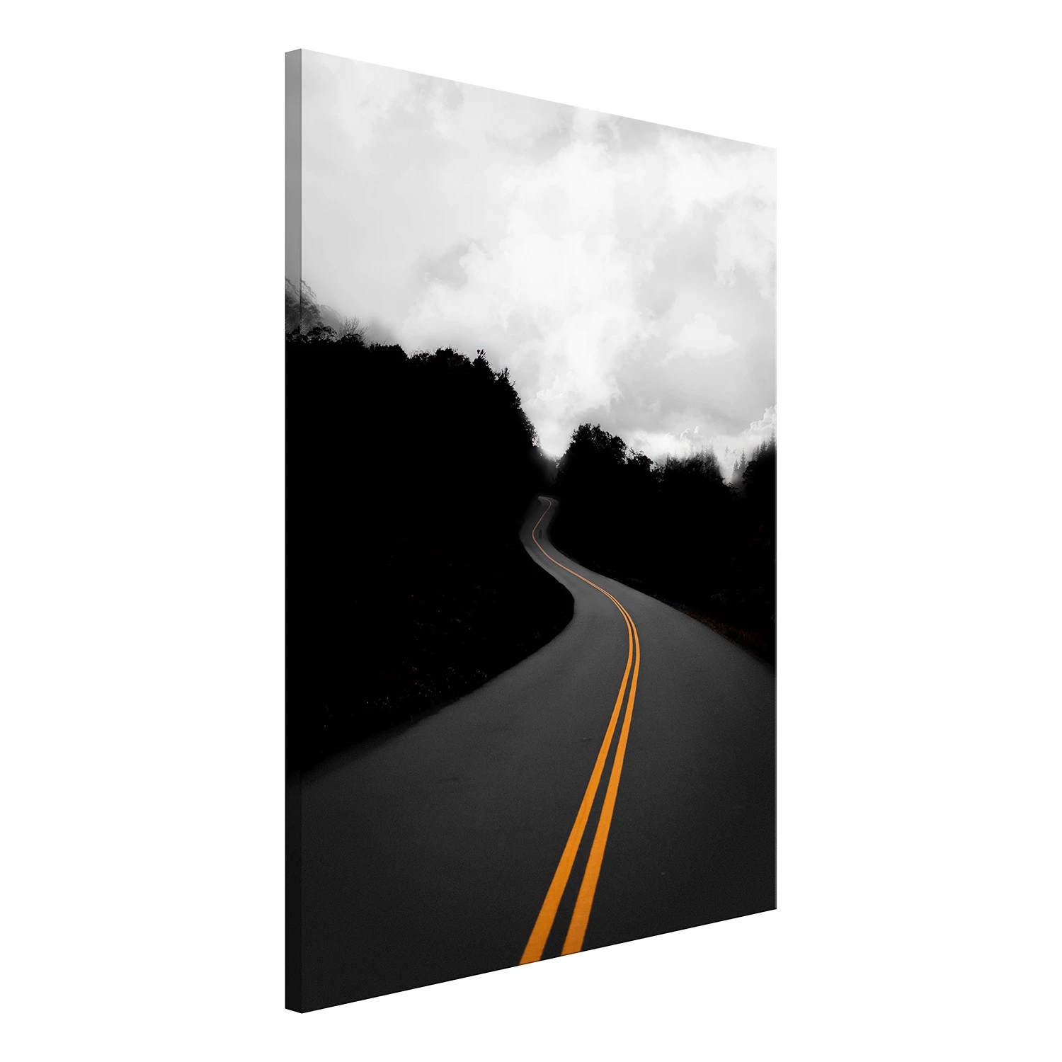 Artgeist Tableau déco Double Solid Line - Bois manufacturé et toile - Noir / Gris – Image 3