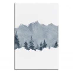 Artgeist Tableau déco Slice of Siberia - Bois manufacturé et toile - Blanc / Gris