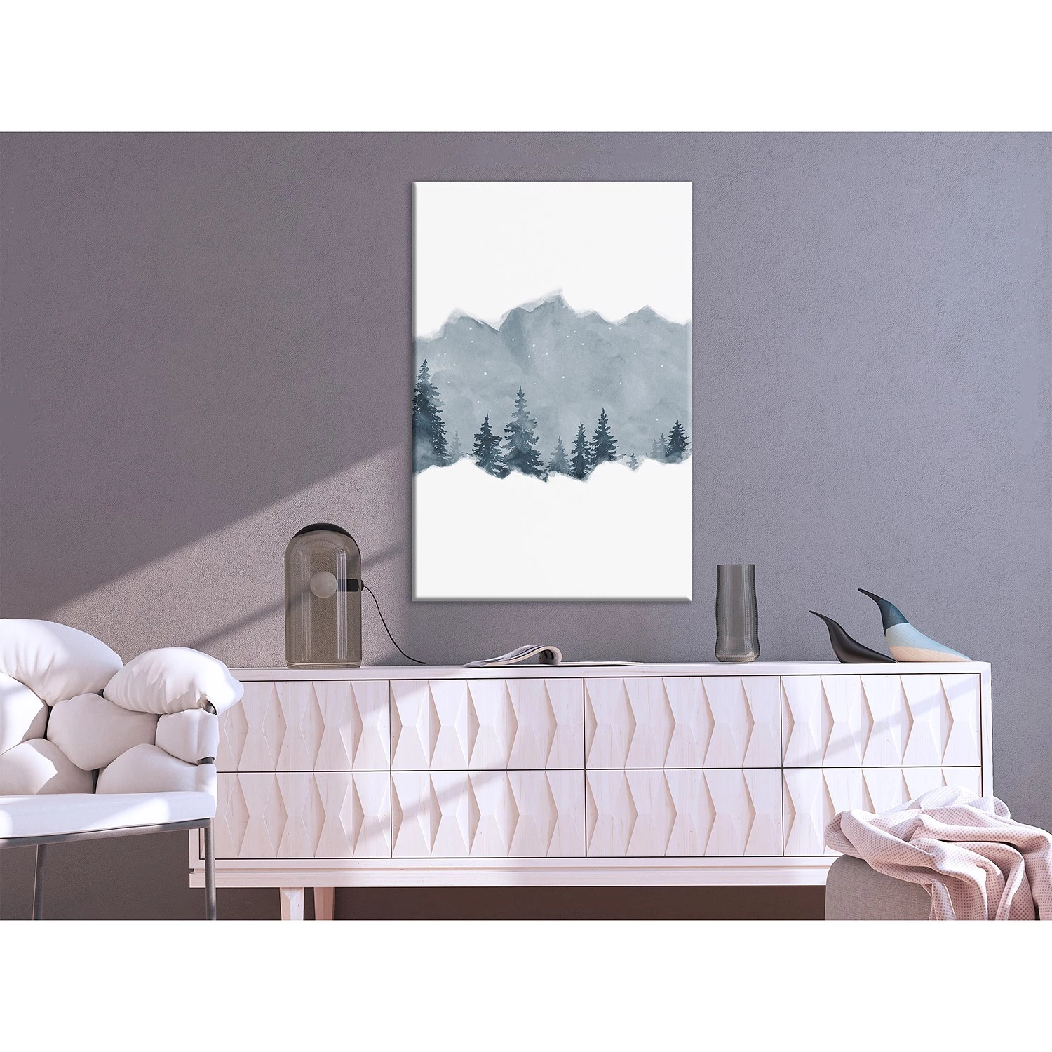 Artgeist Tableau déco Slice of Siberia - Bois manufacturé et toile - Blanc / Gris – Image 2