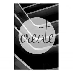 Artgeist Tableau déco Create - Bois manufacturé et toile - Noir / Blanc