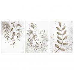 Artgeist Tableau déco Twigs (3 éléments) - Bois manufacturé et toile - Multicolore