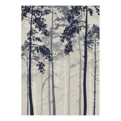 Artgeist Tableau déco Forest In Fog - Bois manufacturé et toile - Gris / Noir - 40 x 60 cm