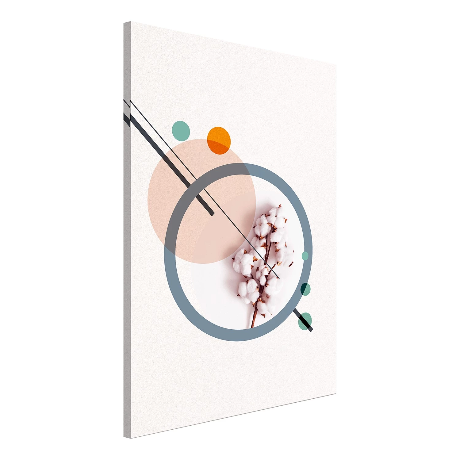 Artgeist Tableau déco Geometric Cotton - Bois manufacturé et toile - Multicolore – Image 3