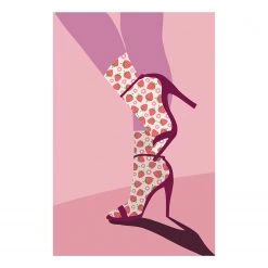 Artgeist Tableau déco Strawberry Socks - Bois manufacturé et toile - Rose