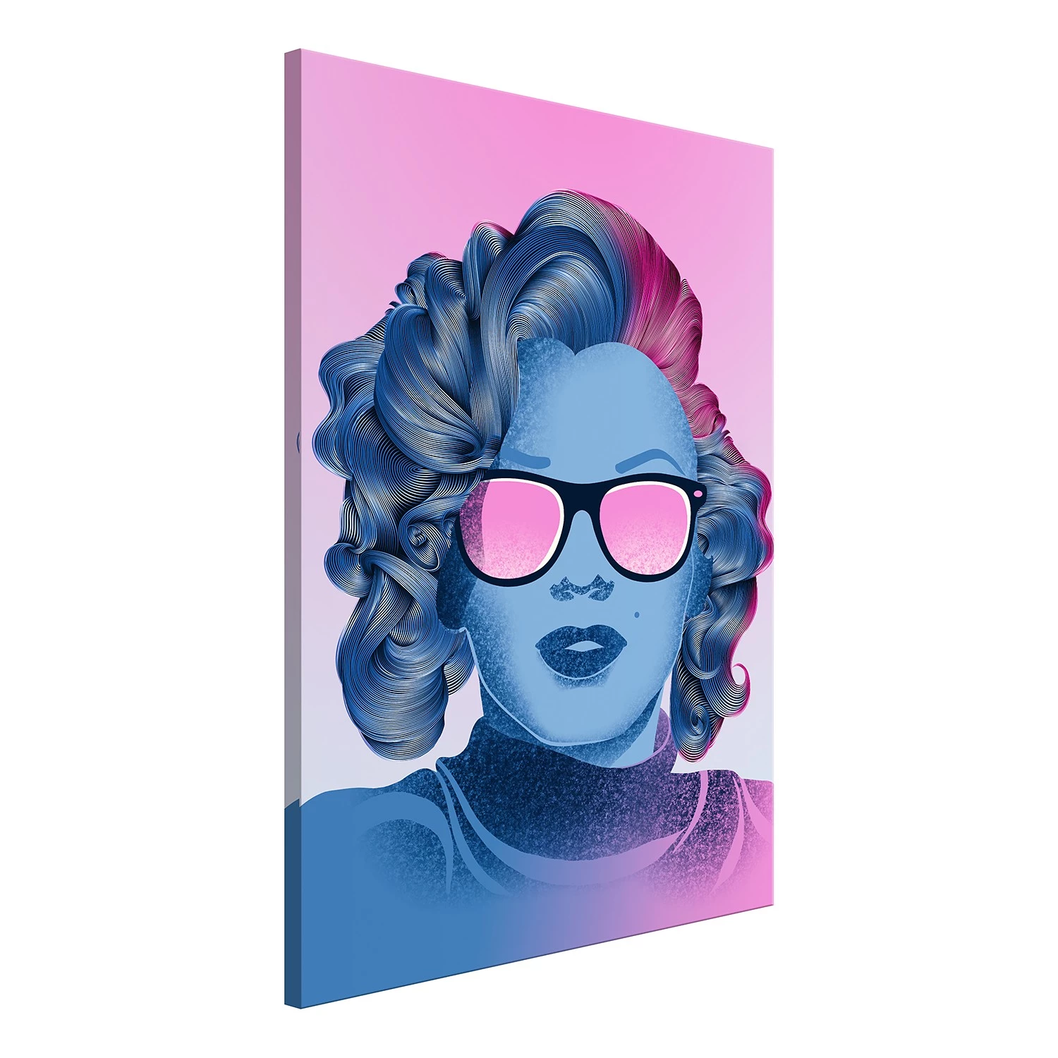 Artgeist Tableau déco Norma Jeane - Bois manufacturé et toile - Rose – Image 3