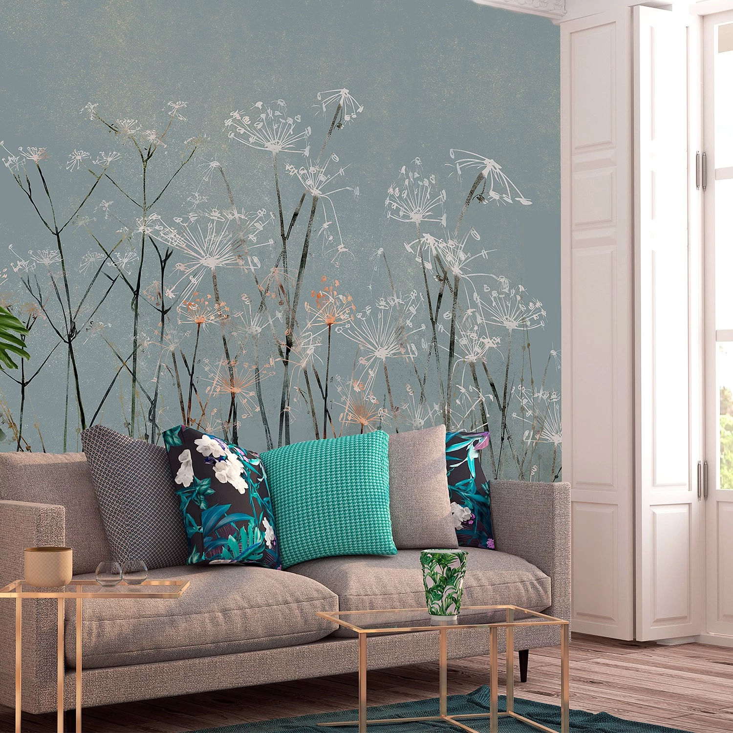 Artgeist Papier peint Garlic Flowers - Intissé - Multicolore - 400 x 280 cm – Image 2