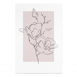 Artgeist Tableau déco Creamy Magnolia - Bois manufacturé et toile - Beige