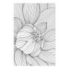 Artgeist Tableau déco Flower Line - Bois manufacturé et toile - Noir / Blanc