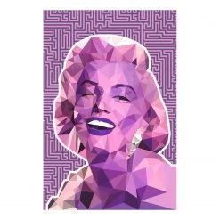 Artgeist Tableau déco Monroe - Bois manufacturé et toile - Rose