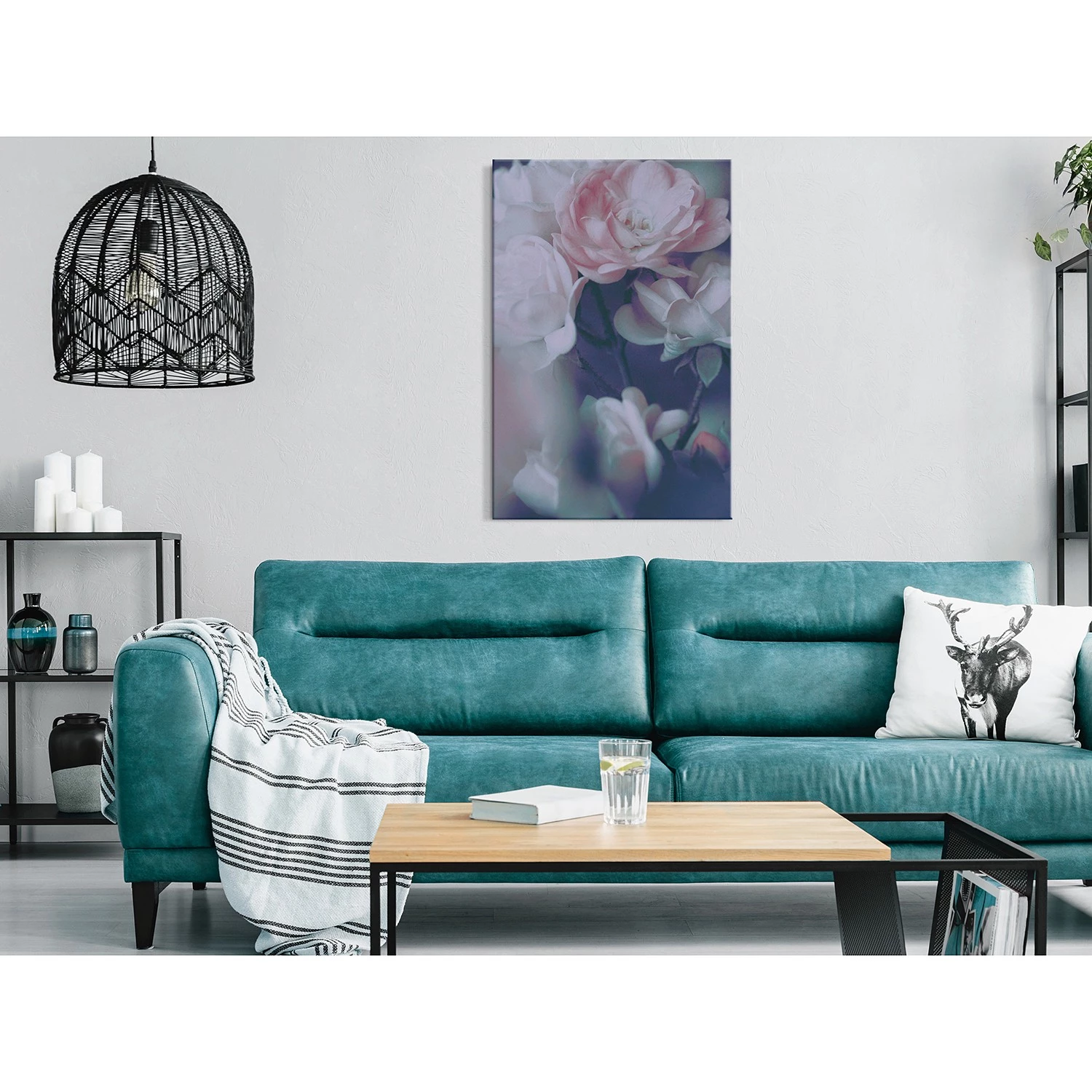 Artgeist Tableau déco Morning Roses - Bois manufacturé et toile - Multicolore – Image 2