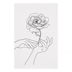 Artgeist Tableau déco Delicate Touch - Bois manufacturé et toile - Noir / Blanc