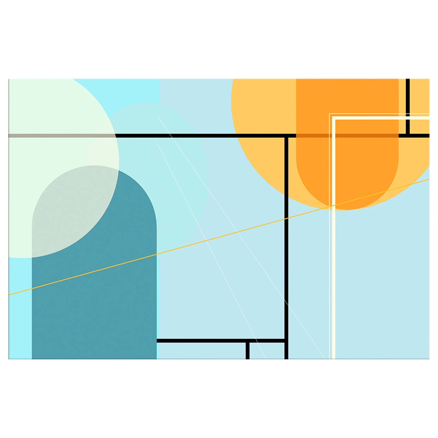 Artgeist Tableau déco Arranged Ocean - Bois manufacturé et toile - Multicolore - 90 x 60 cm