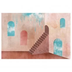 Artgeist Tableau déco View of the Sky - Bois manufacturé et toile - Multicolore