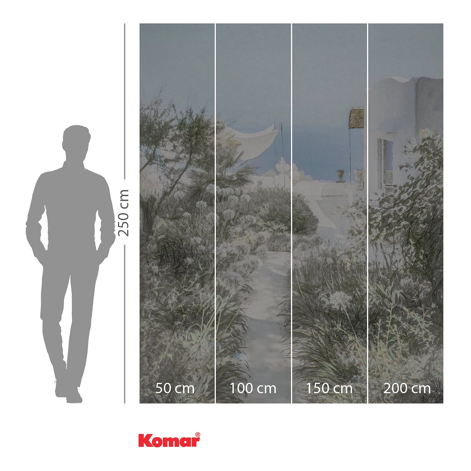 Komar Papier peint intissé Côte d’Azur - Intissé - Blanc / Bleu – Image 4