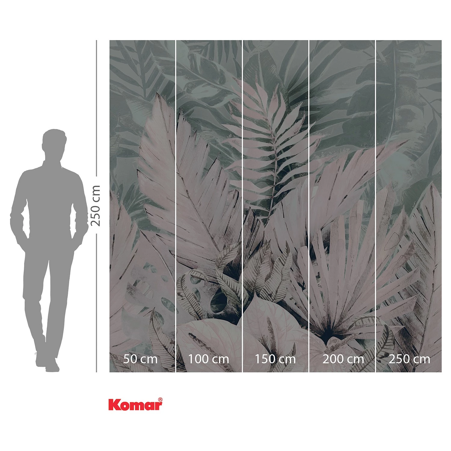 Komar Papier peint intissé Palmiers Tropicaux - Intissé - Turquoise / Rose – Image 4