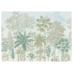 Komar Papier peint intissé Milla de Palma - Intissé - Vert / Bleu