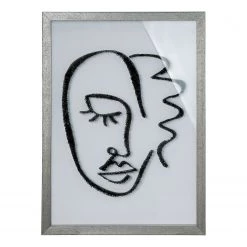 GILDE Tableau déco Visione - Verre transparent - Blanc - 50 x 70 x 5 cm