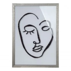 GILDE Tableau déco Visione - Verre transparent - Blanc - 50 x 70 x 5 cm