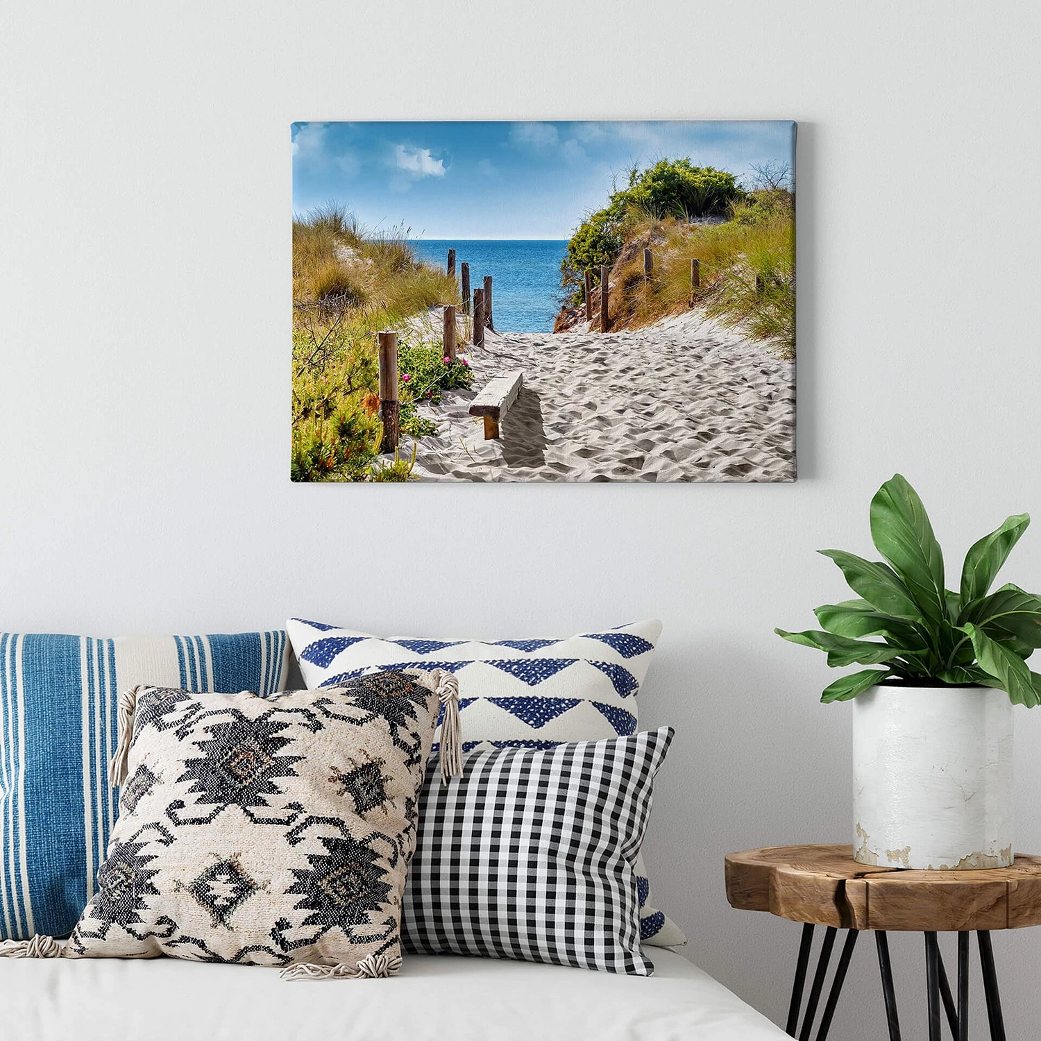 A.S. Création Impression sur toile Strand Coast View - Polyester PVC / Épicéa - Bleu / Turquoise – Image 2