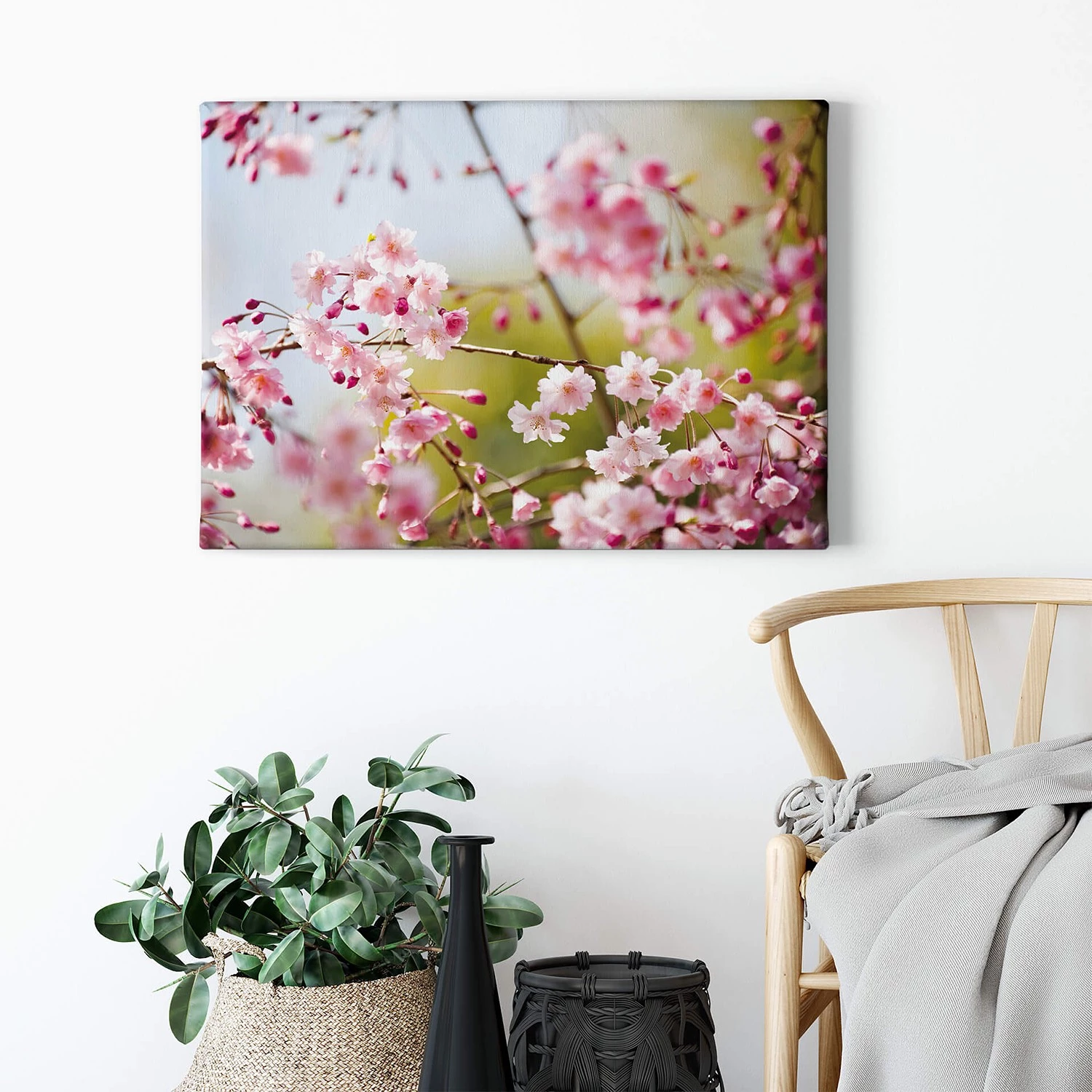 A.S. Création Impression sur toile Cherry Blossoms - Polyester PVC / Épicéa - Rose – Image 2