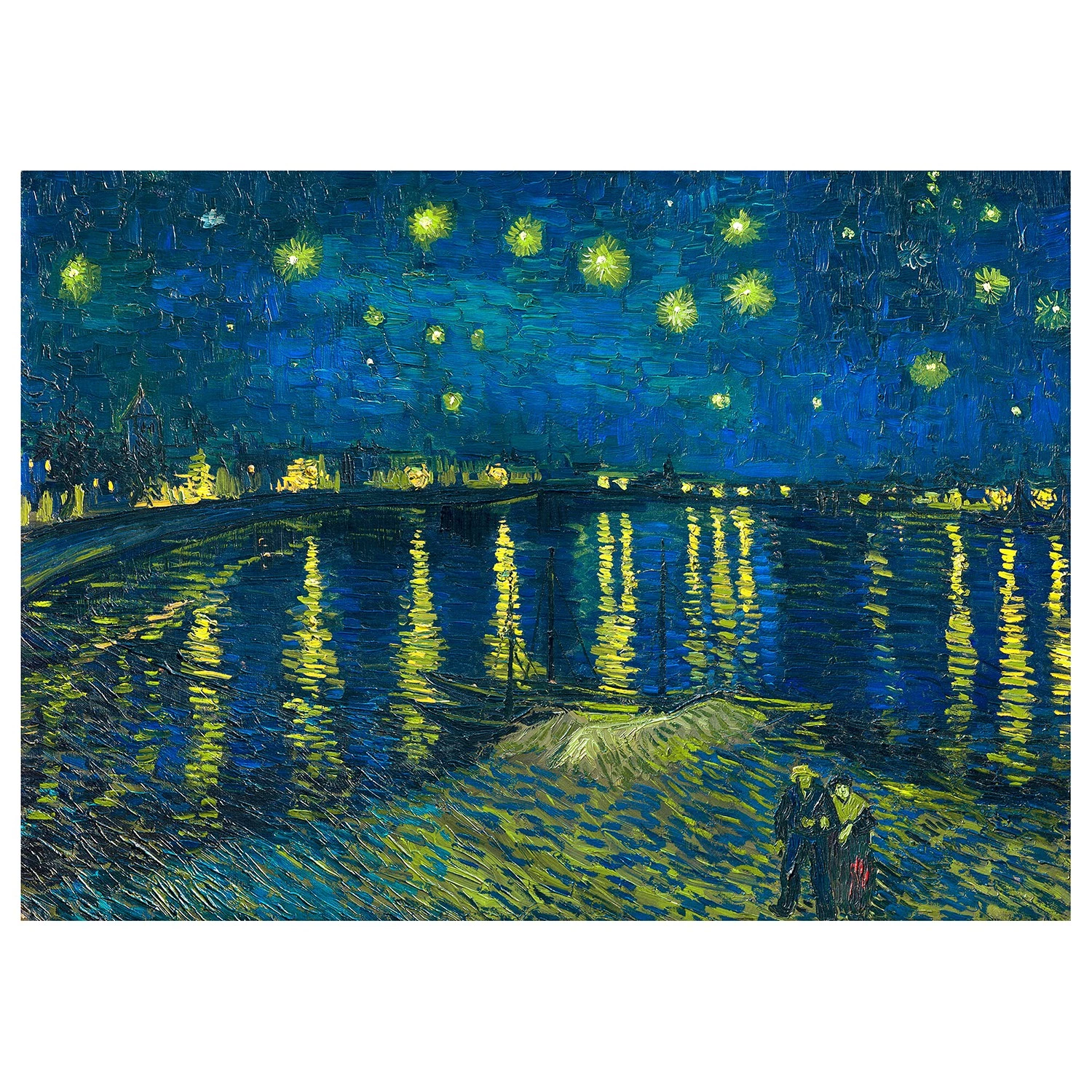 A.S. Création Tableau déco Starry Night - Polyester PVC / Épicéa - Bleu / Jaune