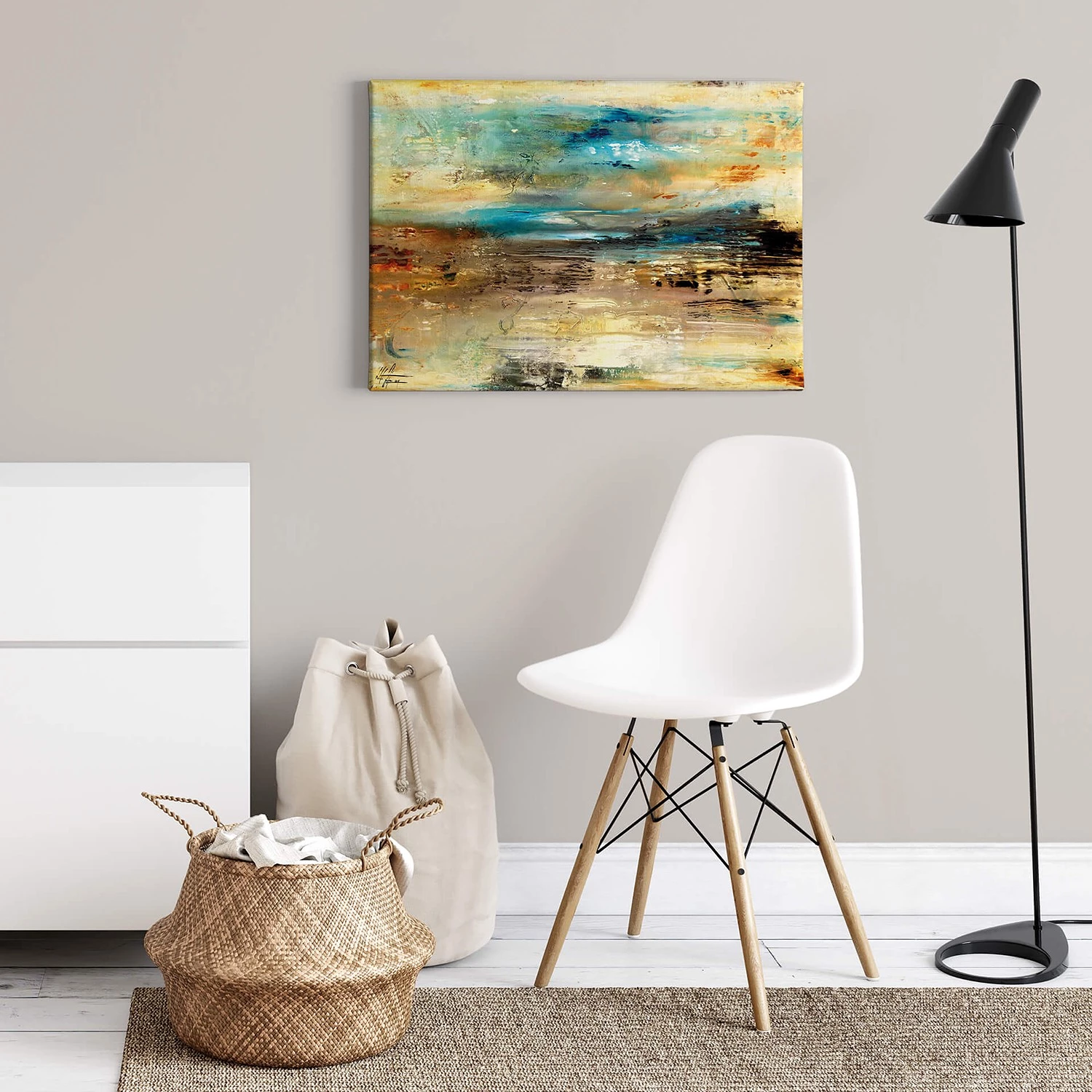 A.S. Création Impression sur toile Visite - Polyester PVC / Épicéa - Bleu / Beige – Image 2