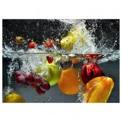 A.S. Création Impression sur toile Refreshing Fruits - Polyester PVC / Épicéa - Multicolore / Jaune