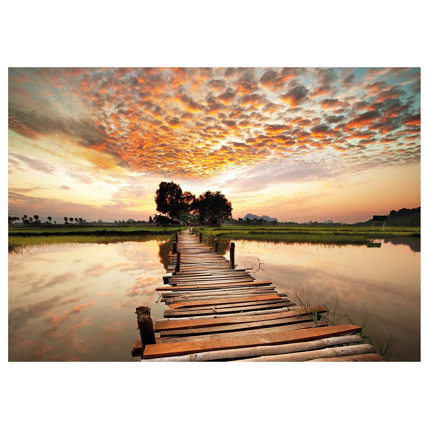 A.S. Création Impression sur toile To The Other Side - Polyester PVC / Épicéa - Bleu / Beige