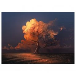 A.S. Création Impression sur toile Late Fall - Polyester PVC / Épicéa - Bleu / Marron