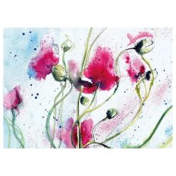 A.S. Création Impression sur toile Watercolour - Polyester PVC / Épicéa - Blanc / Rose