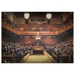 A.S. CrĂ©ation Impression sur toile Banksy Parliament - Polyester PVC / ĂpicĂ©a - Marron