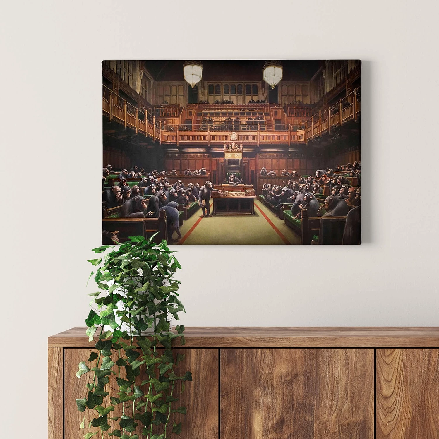 A.S. Création Impression sur toile Banksy Parliament - Polyester PVC / Épicéa - Marron – Image 2