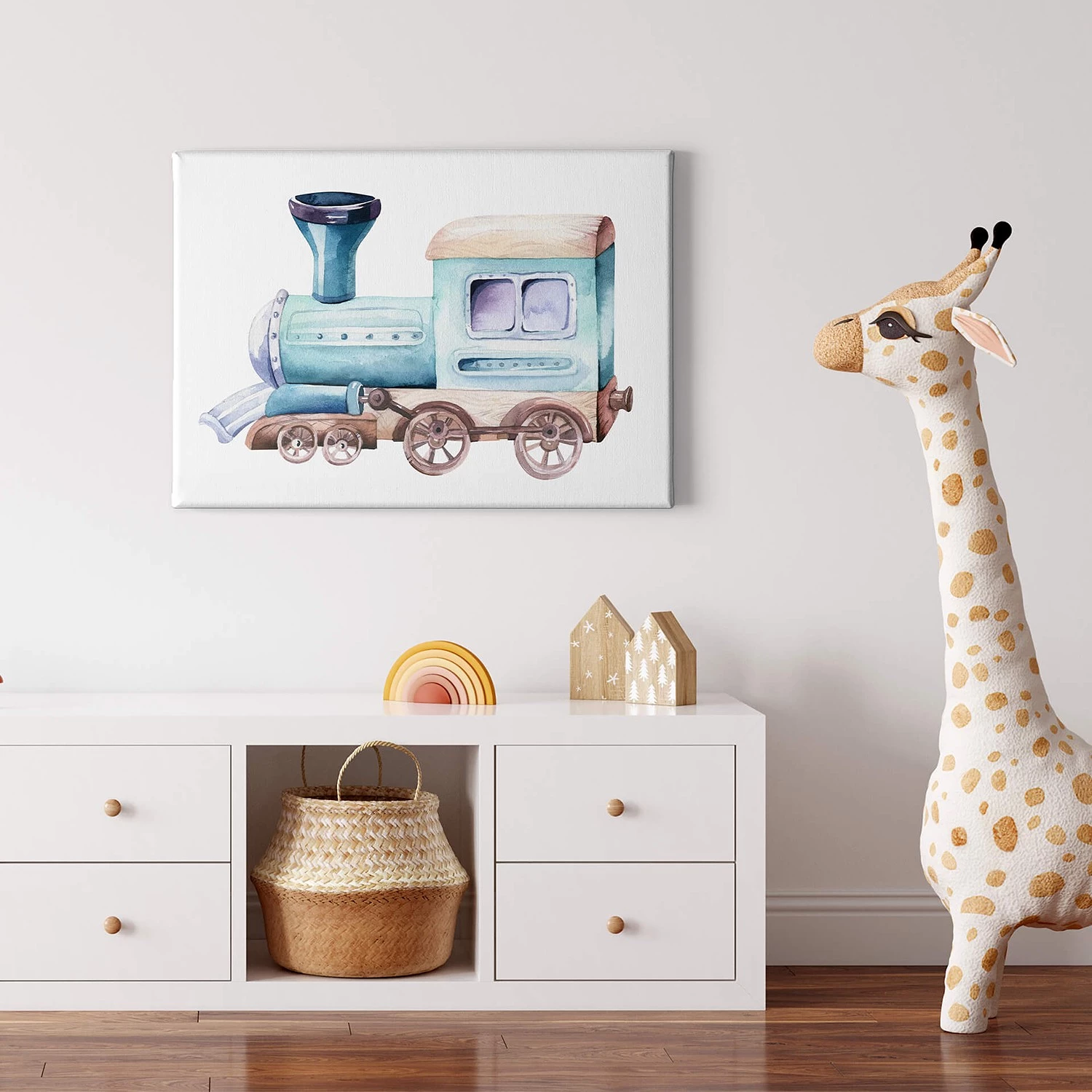 A.S. Création Impression sur toile Locomotive - Polyester PVC / Épicéa - Gris / Beige – Image 2