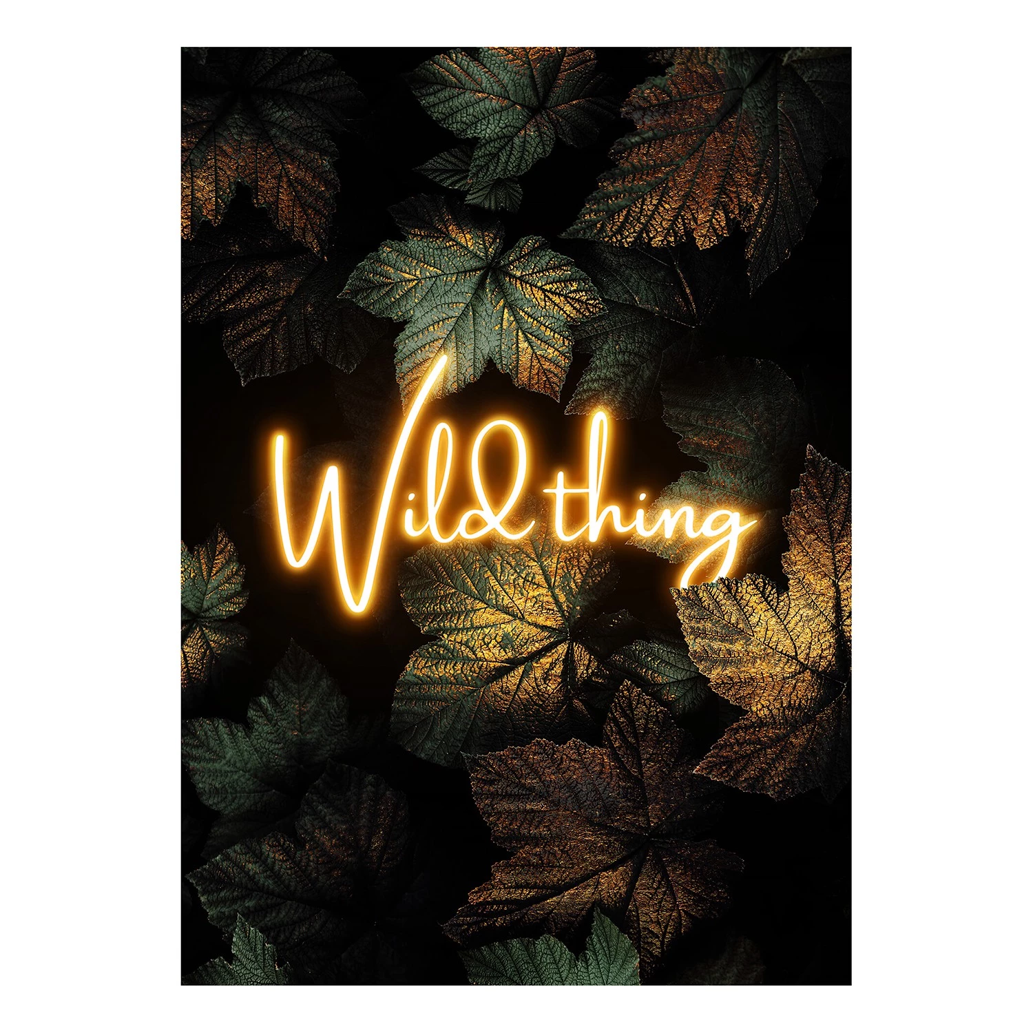 A.S. Création Impression sur toile Wild Thing Gold - Polyester PVC / Épicéa - Vert / Doré